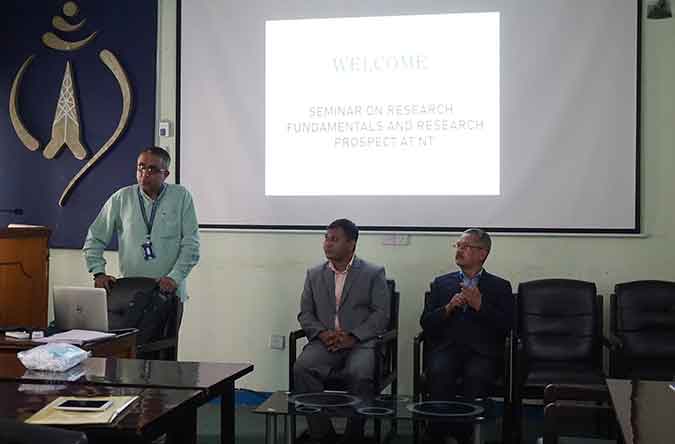 Mr. Ramesh Shrestha delivered a one-day seminar on Marketing Research and its Prospects in Nepal Telecom