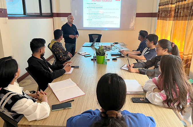 The Session on Business Communication and Time Management by Mr. Birat Shrestha