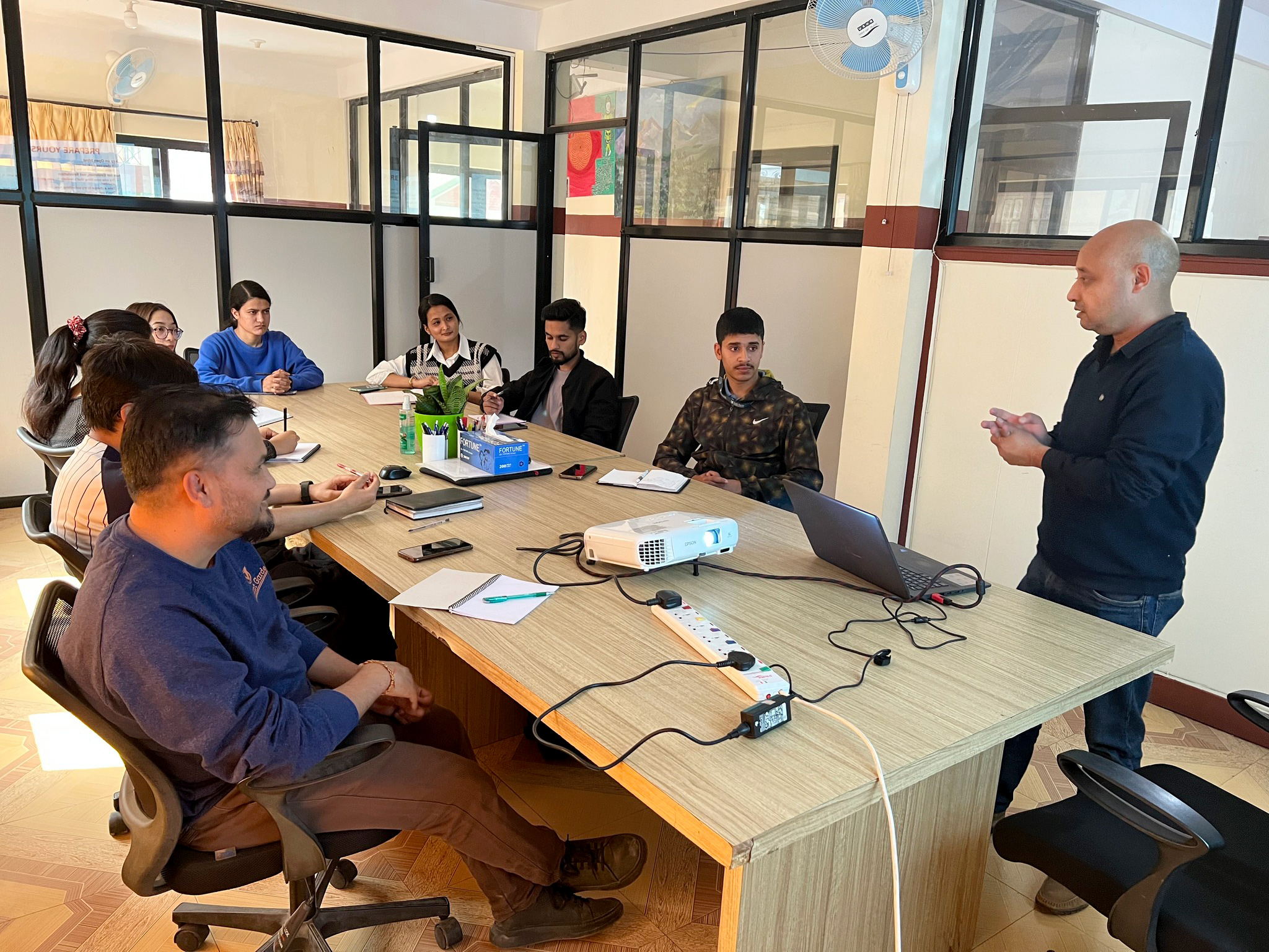 The Session on Business Communication and Time Management by Mr. Birat Shrestha