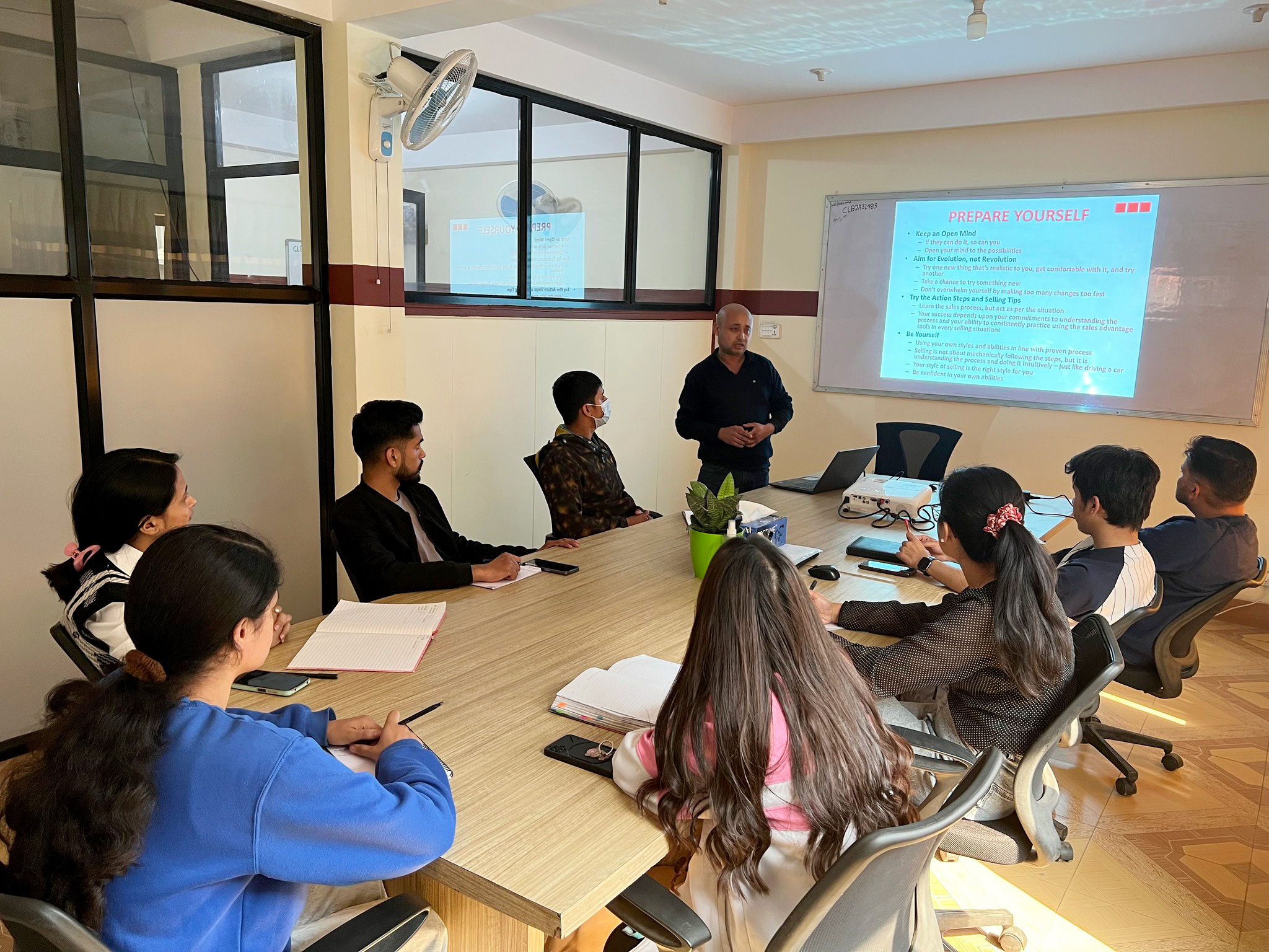The Session on Business Communication and Time Management by Mr. Birat Shrestha