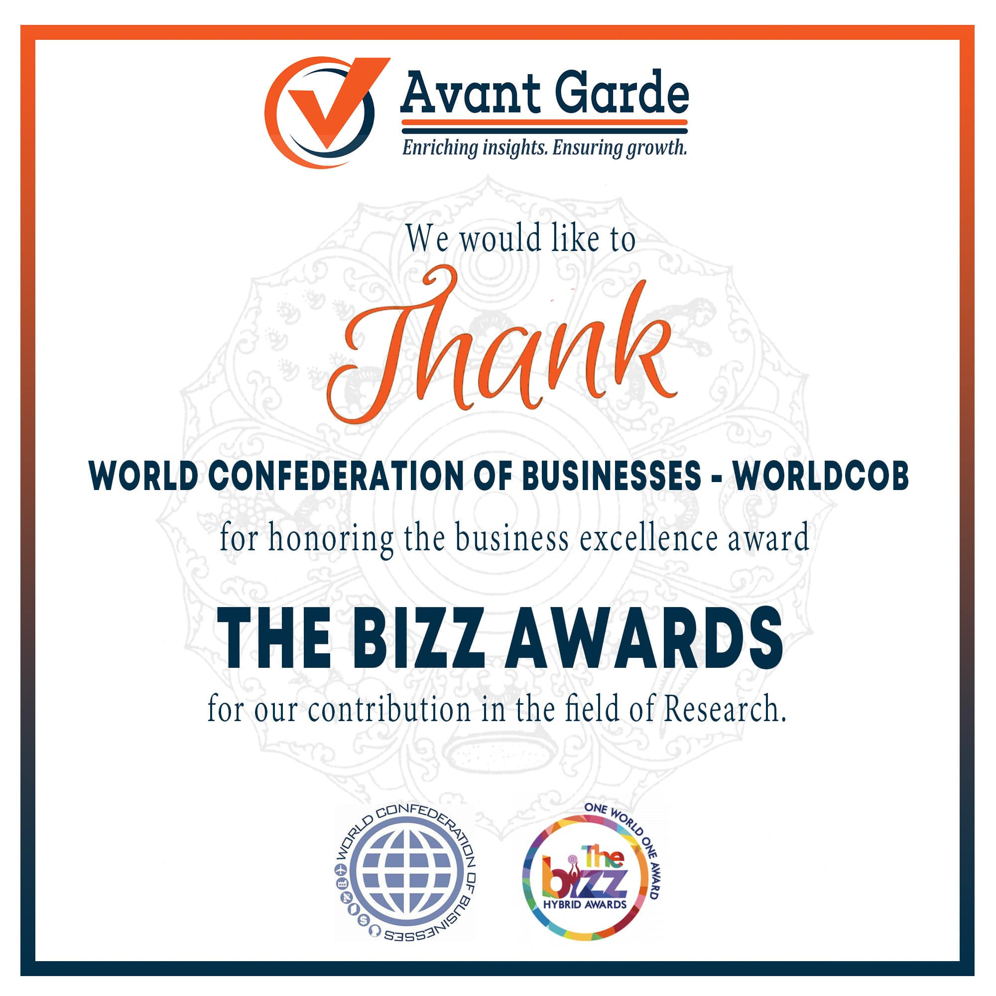 Winner of Business Excellence Awards 2023 - The Bizz Awards